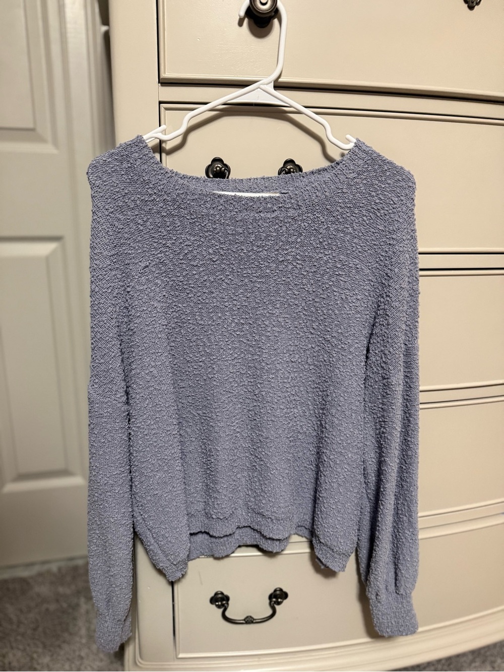 Altar'd State Lavender Bubble Texture Scoop Neck Sweater